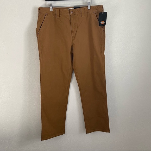 Dickies women’s carpenter pants relaxed fit NWT brown rinsed duck color size 14 - Picture 4 of 16